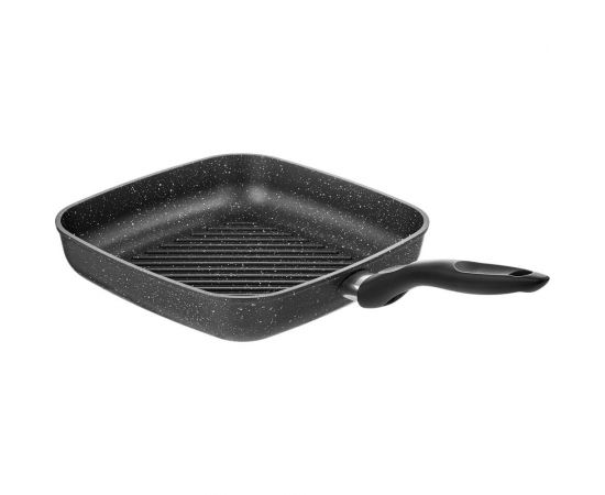 Сковорода VARI ""Классическая каменная"" литая, гриль, квадратный, с антипригарным покрытием EVKB-36126 