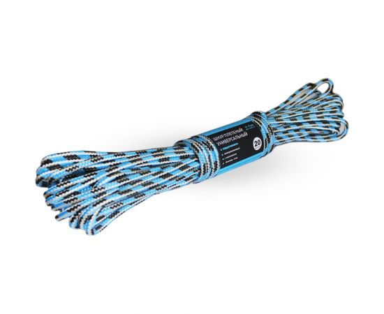 Шнур веревка ТПК Сигма плетенный универсальный с сердечником, диаметр 8 мм. Моток 20 м ШП12 