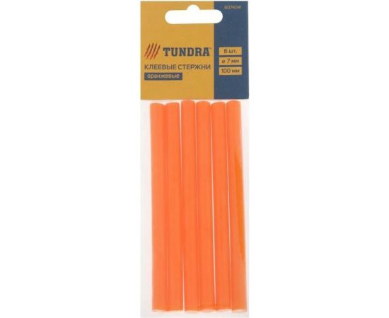 Стержни клеевые оранжевые (6 шт; 7x100 мм) ТУНДРА 6074041 – изображение 2