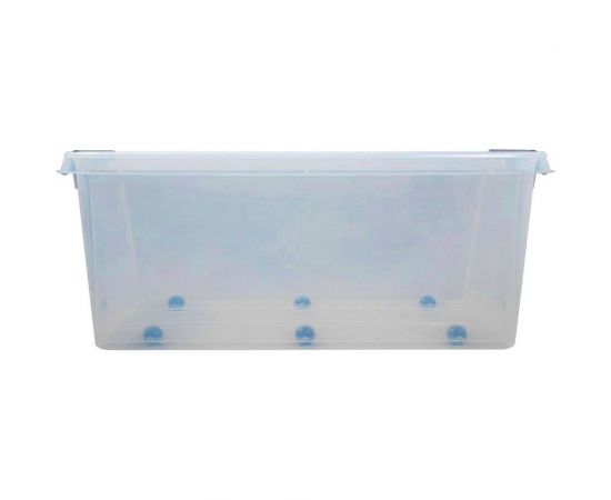 Ящик для хранения с крышкой ПОЛИМЕРБЫТ ПРОФИ Комфорт 55 л, на колесах, прозрачный 63200798 437980000 – изображение 3