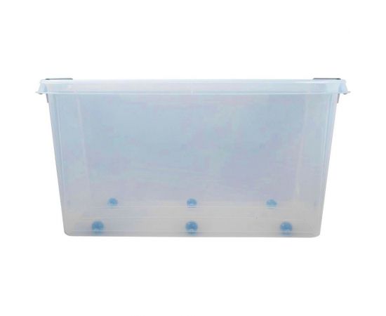 Ящик для хранения с крышкой ПОЛИМЕРБЫТ ПРОФИ Комфорт 70 л, на колесах, прозрачный 63200799 – изображение 3