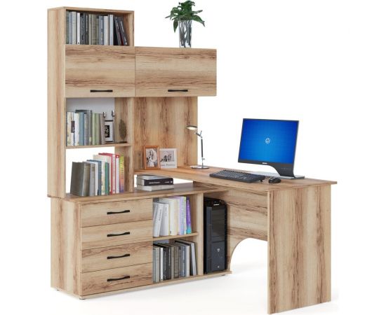 Компьютерный стол СОКОЛ левый дуб делано КСТ-14Л 00-00009448 