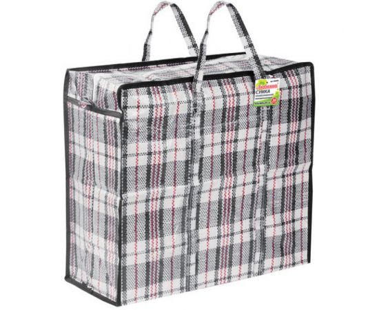 Хозяйственная сумка-баул ЛЮБАША полипропилен, 45x40x20 см, 36 литров, черно-красная, 130 г/м2 604696 