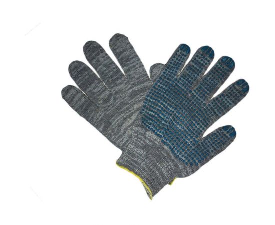 Перчатки ООО ЛидерТекс 10 класс, 5 нитей, графит, с ПВХ 4670070000321 