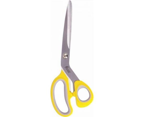 Портновские ножницы ОСТРОВ СОКРОВИЩ ПРЕМИУМ 230 мм, желтые с резиновыми серыми вставками 237455 