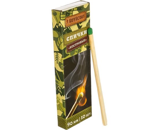 Костровые спички BOYSCOUT 90 мм, 10 шт /100/20 61028 
