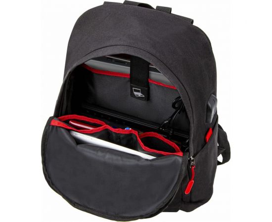 Универсальный рюкзак с отделением для ноутбука BRAUBERG URBAN, USB-порт, черный, 44x31x14см, 270805 – изображение 2