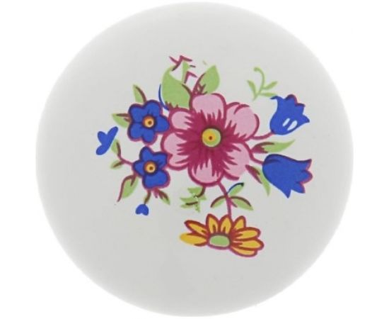 Ручка кнопка ТУНДРА FLOWER Ceramics 017, d=32, керамическая, белая 3609969 – изображение 2