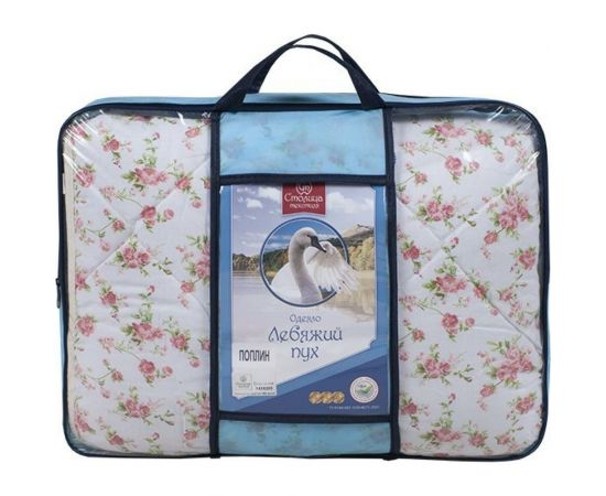 Одеяло Столица Текстиля коллекция Премиум лебяжий пух, 1.5 спальное, 150 г/кв. м, поплин Люкс ОПЛППЛЧ-15-150 – изображение 2