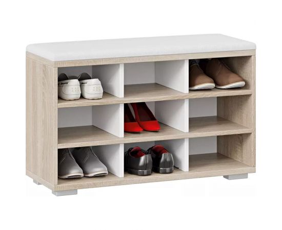 Тумба для обуви ТриЯ тип 10, дуб сонома/белый ясень 194258 – изображение 2