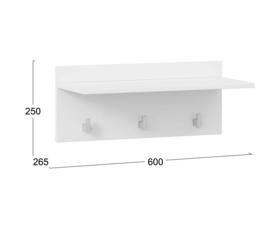 Вешалка ТриЯ Лайт тип 1, белый глянец 228349 – изображение 3