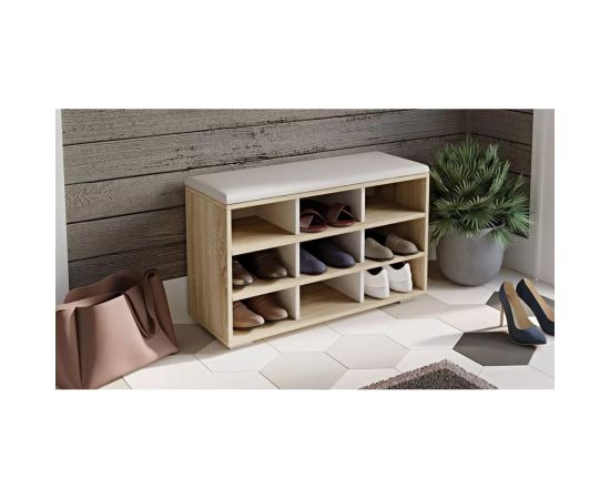 Тумба для обуви ТриЯ тип 10, дуб сонома/белый ясень 194258 – изображение 3