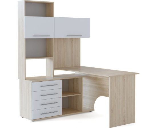 Компьютерный стол СОКОЛ левый дуб сонома/белый КСТ-14Л КСТ14ЛС5б6 – изображение 3