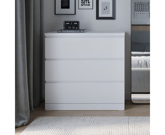 Комод Шведский Стандарт Варма, 3 ящика, 80x78x40, белый S00203 – изображение 3