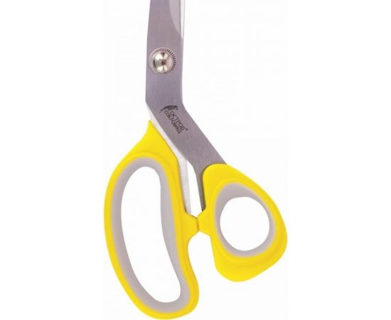 Портновские ножницы ОСТРОВ СОКРОВИЩ ПРЕМИУМ 230 мм, желтые с резиновыми серыми вставками 237455 – изображение 4