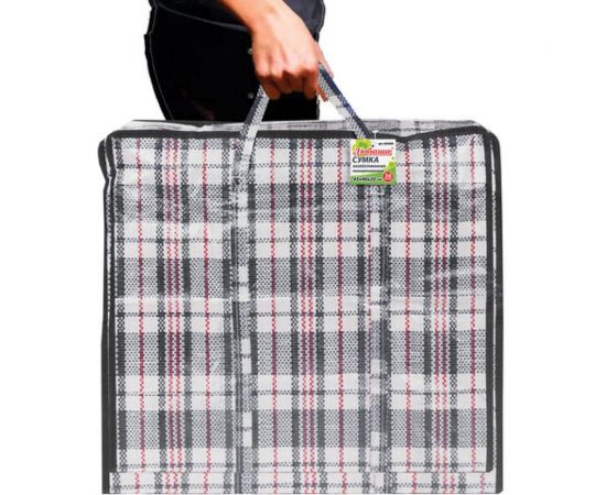 Хозяйственная сумка-баул ЛЮБАША полипропилен, 45x40x20 см, 36 литров, черно-красная, 130 г/м2 604696 – изображение 5