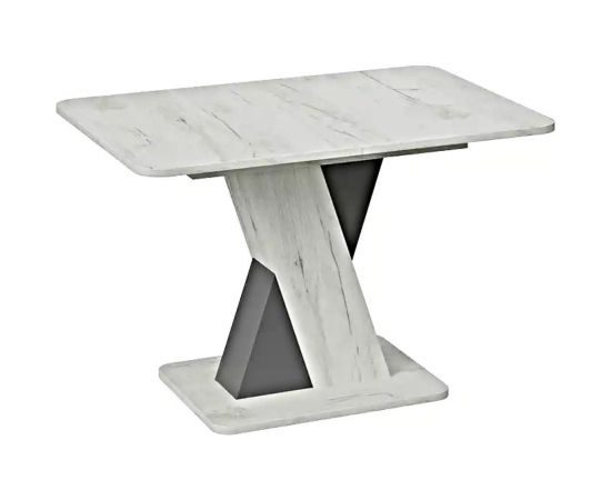 Обеденный раздвижной стол ТриЯ Люксембург тип 3, дуб крафт белый/серый 221390 