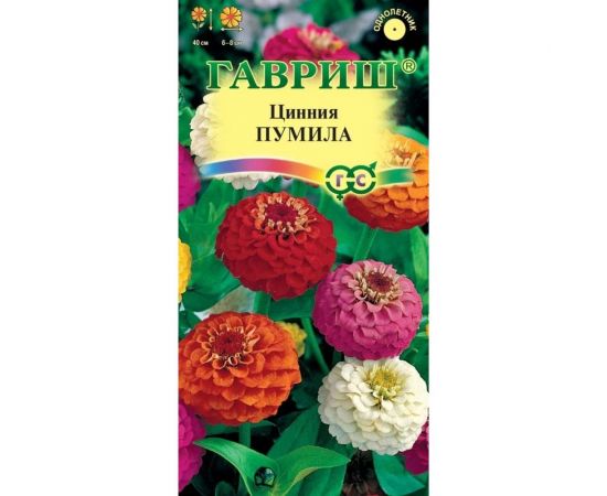 Цинния ГАВРИШ Пумила, махровая раннецветущая, смесь 0.5 г 10000743 