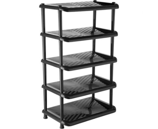 Этажерка для обуви Полимербыт Комфорт 5 полок, черная 63210744 