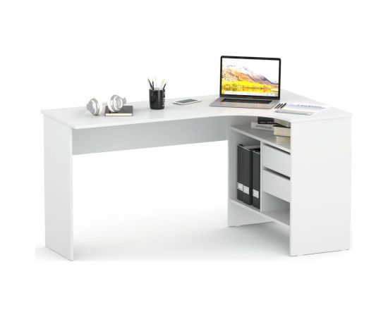 Письменный стол СОКОЛ правый белый СПм-25 00-00010621 
