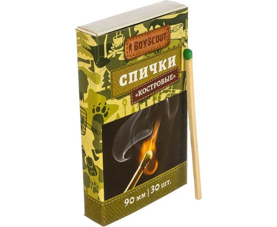 Костровые спички BOYSCOUT 90 мм, 30 шт /80/20 61029 