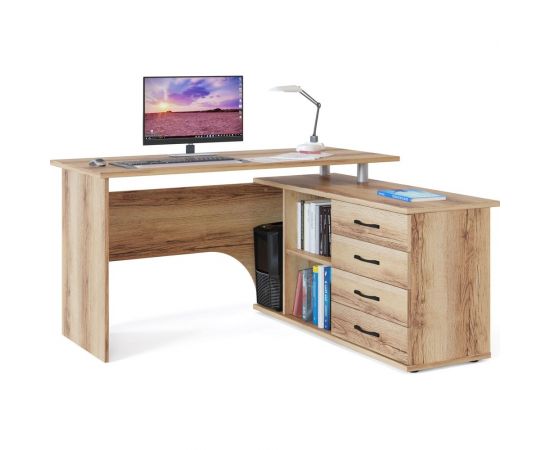 Компьютерный стол СОКОЛ правый дуб делано КСТ-109П 00-00009446 