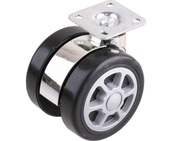 Двойной ролик Стройбат на площадке 60 мм черный 1 шт 558930 