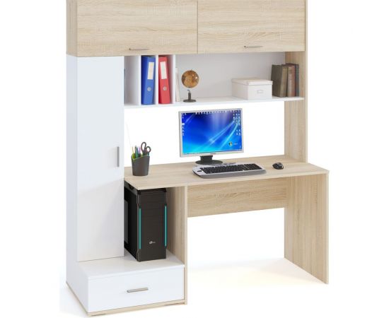 Компьютерный стол СОКОЛ дуб сонома/белый КСТ-17 КСТ17Дс5б6 