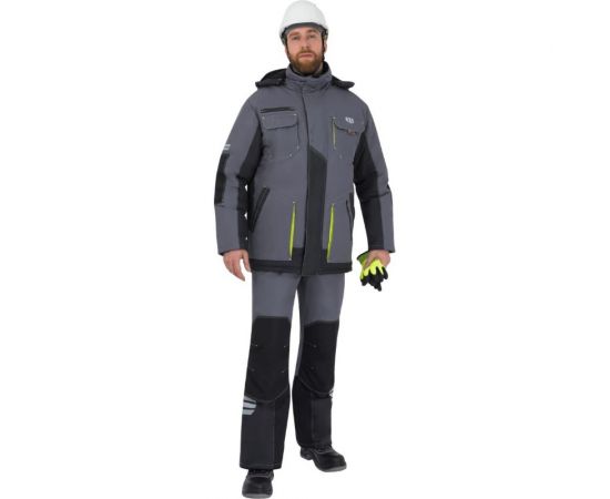 Утеплённая куртка iForm ЭДВАНС, серый-т.серый-лимонная отделка, р. 104-108, рост 170-176 Кур 662/104/170 