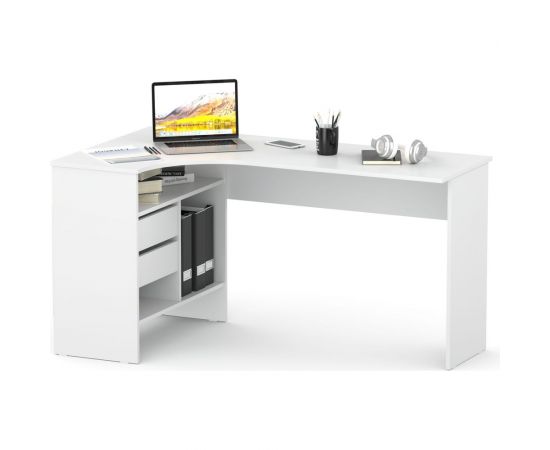 Письменный стол СОКОЛ левый белый СПм-25 00-00010611 