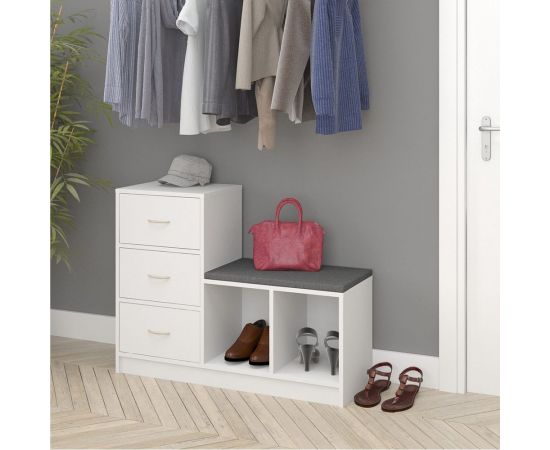 Обувница ФЕЛИКС 97.4x33x74.4 белый ПК-МКП-ГЛШ74Х97Я3/МН-В1-76 – изображение 2