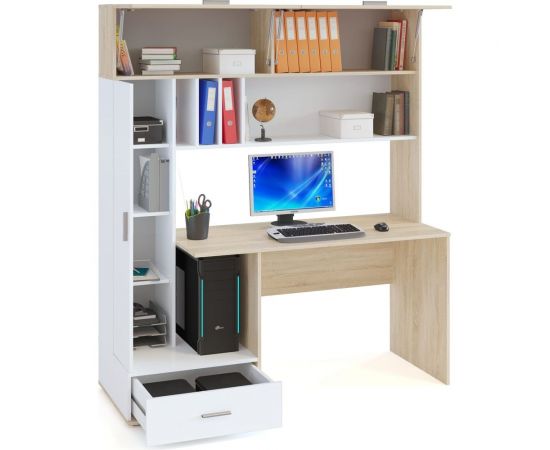 Компьютерный стол СОКОЛ дуб сонома/белый КСТ-17 КСТ17Дс5б6 – изображение 2