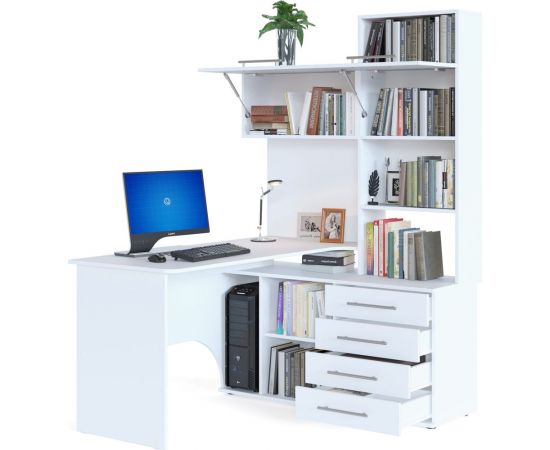 Компьютерный стол СОКОЛ КСТ-14П правый, белый 00-00012231 – изображение 2