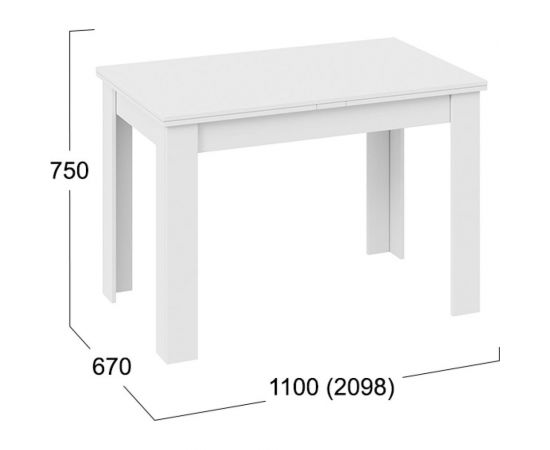 Раздвижной стол ТриЯ Промо тип 4 Белый/Белый 198639 – изображение 2