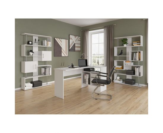 Письменный стол СОКОЛ правый белый СПм-25 00-00010621 – изображение 2