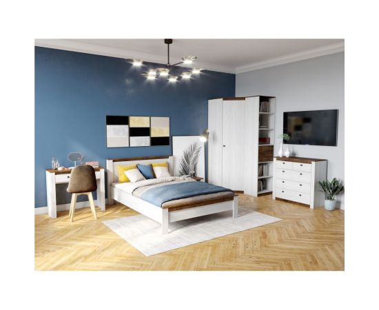 Кровать Мебельград Даллас спальня, 1400, с ортопедическим основанием на опорах, дуб винтерберг/таксония 45153_1 – изображение 2