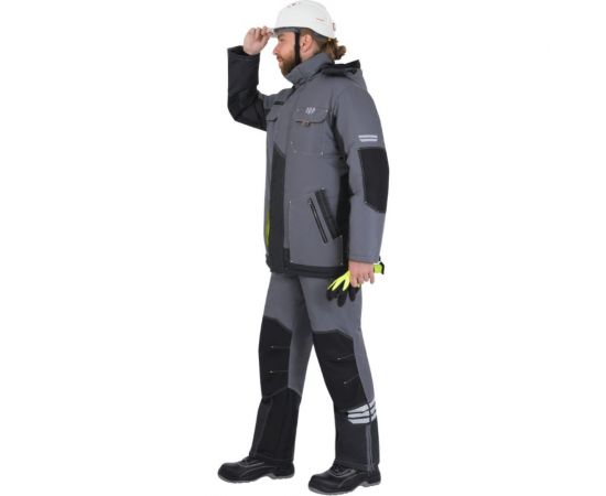 Утеплённая куртка iForm ЭДВАНС, серый-т.серый-лимонная отделка, р. 104-108, рост 170-176 Кур 662/104/170 – изображение 2