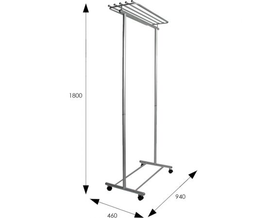 Напольная вешалка на колесах Мебелик М 9 металлик 2132 – изображение 3