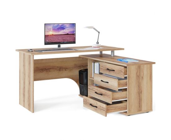Компьютерный стол СОКОЛ правый дуб делано КСТ-109П 00-00009446 – изображение 3