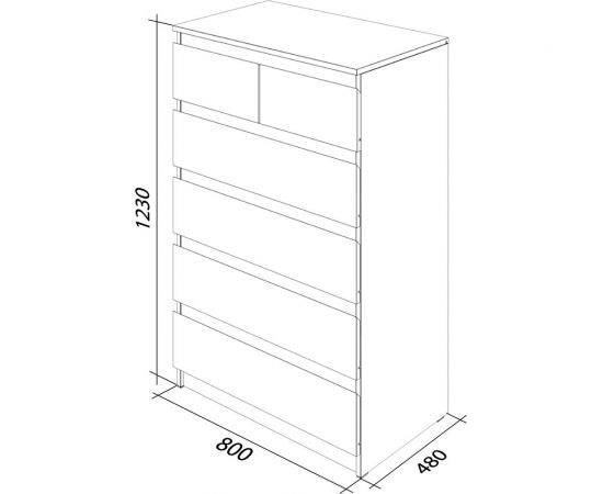 Комод ФЕЛИКС Мальт 80 см, 6 ящиков, дуб сонома пк-оби-кд80х48я6-в1-966 – изображение 3