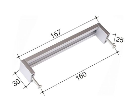 Ручка-скоба ОФК комплект из 10 штук, 8215-96 белый+золото Tr-00000989 – изображение 3