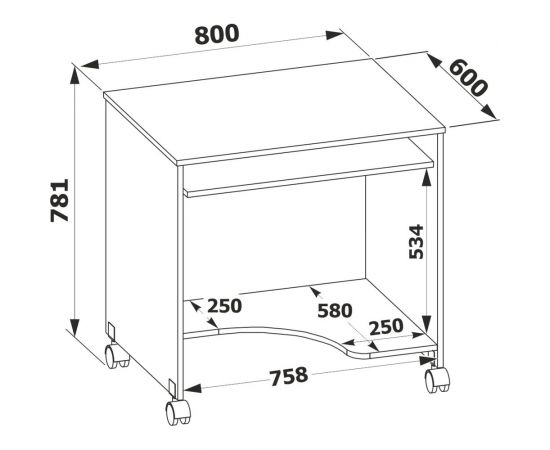 Компьютерный стол СОКОЛ дуб сонома КСТ-15 КС15дс5 – изображение 3