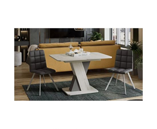 Обеденный раздвижной стол ТриЯ Люксембург тип 3, дуб крафт белый/серый 221390 – изображение 3