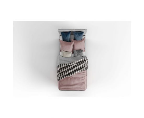 Каркас кровати Металл-Завод MEZA 090x200, обивка серая, каркас черный MB00902001G2 – изображение 4