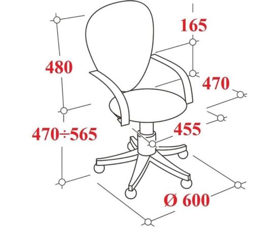 Кресло ООО Комус К-4 TC Net ткань чёрная, сетка чёрная, хром 1639943 – изображение 4