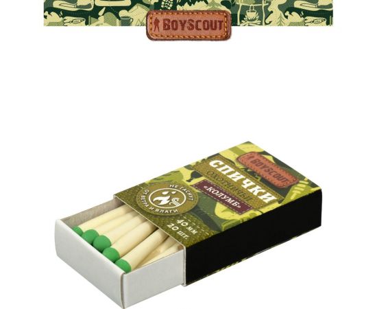 Спички BOYSCOUT Колумб 40 мм, 20 шт. не гаснут от ветра и влаги /40/20 61032 – изображение 4