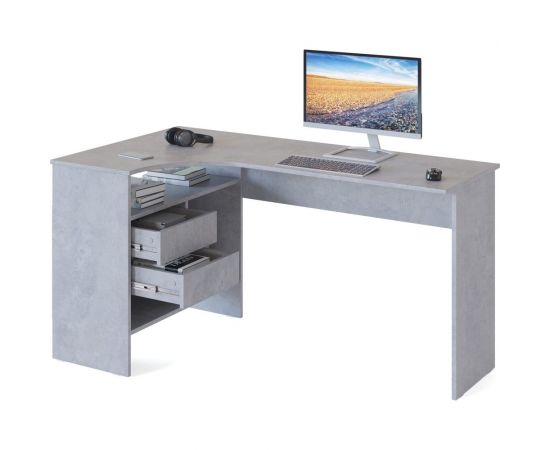 Письменный стол СОКОЛ СПм-25 левый, бетон 00-00011530 – изображение 4