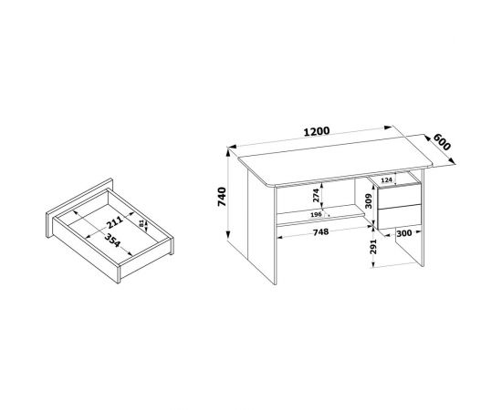 Письменный стол СОКОЛ дуб сонома/белый СПм-07.1 СПм071С5б6 – изображение 4