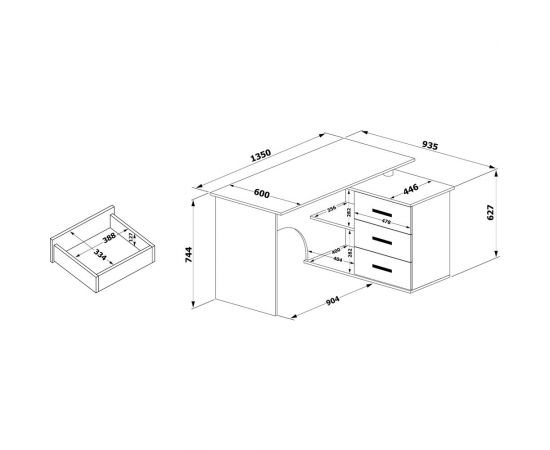 Компьютерный стол СОКОЛ правый венге КСТ-09 00-00010947 – изображение 4
