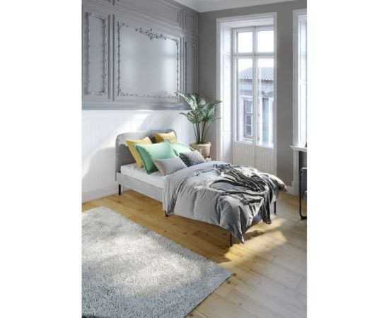 Каркас кровати Металл-Завод MEZA 090x200, обивка серая, каркас черный MB00902001G2 – изображение 5